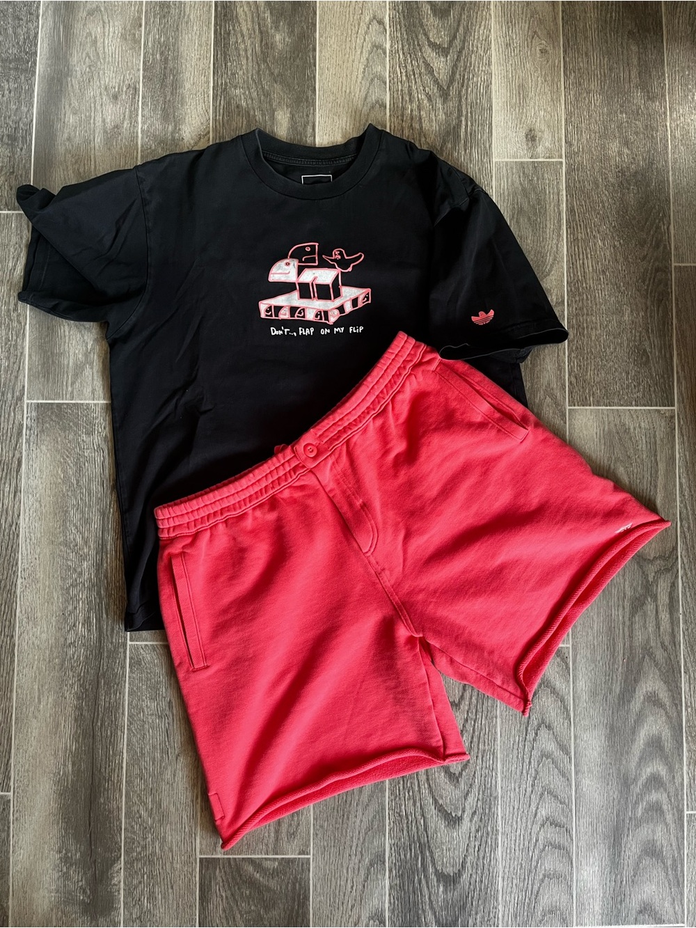 Adidas Skateboarding Mark Gonzales “Gonz” Shmoofoil heavyweight shorts + Tee XL